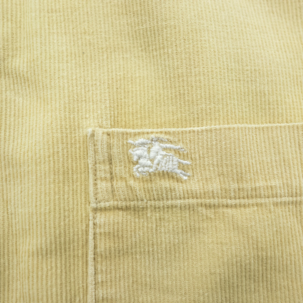 BURBERRY LONDON 80年代 フランス製 ヴィンテージ コーデュロイ ボタンダウンシャツ M ベージュ ノバチェック