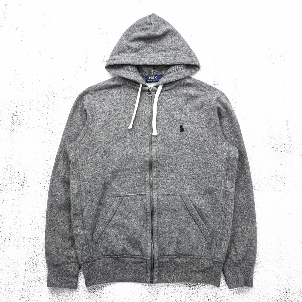 Polo Ralph Lauren Reverse Weave Zip Hoodie S Gray Cotton Small Pony Embroidered Logo