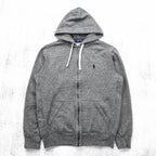 Polo Ralph Lauren Reverse Weave Zip Hoodie S Gray Cotton Small Pony Embroidered Logo