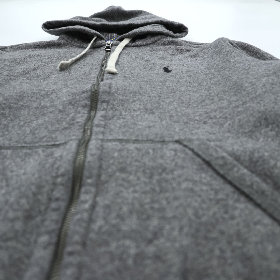 Polo Ralph Lauren Reverse Weave Zip Hoodie S Gray Cotton Small Pony Embroidered Logo