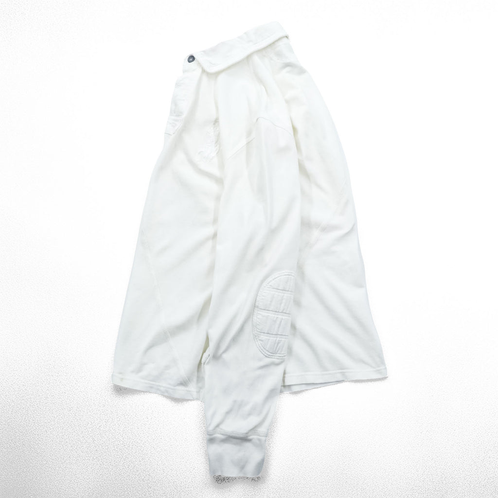 Polo Ralph Lauren 90年代 ビッグポニー ラガーシャツ 長袖 ポロ XL ホワイト エルボーパッチ CUSTOM FIT 鹿の子