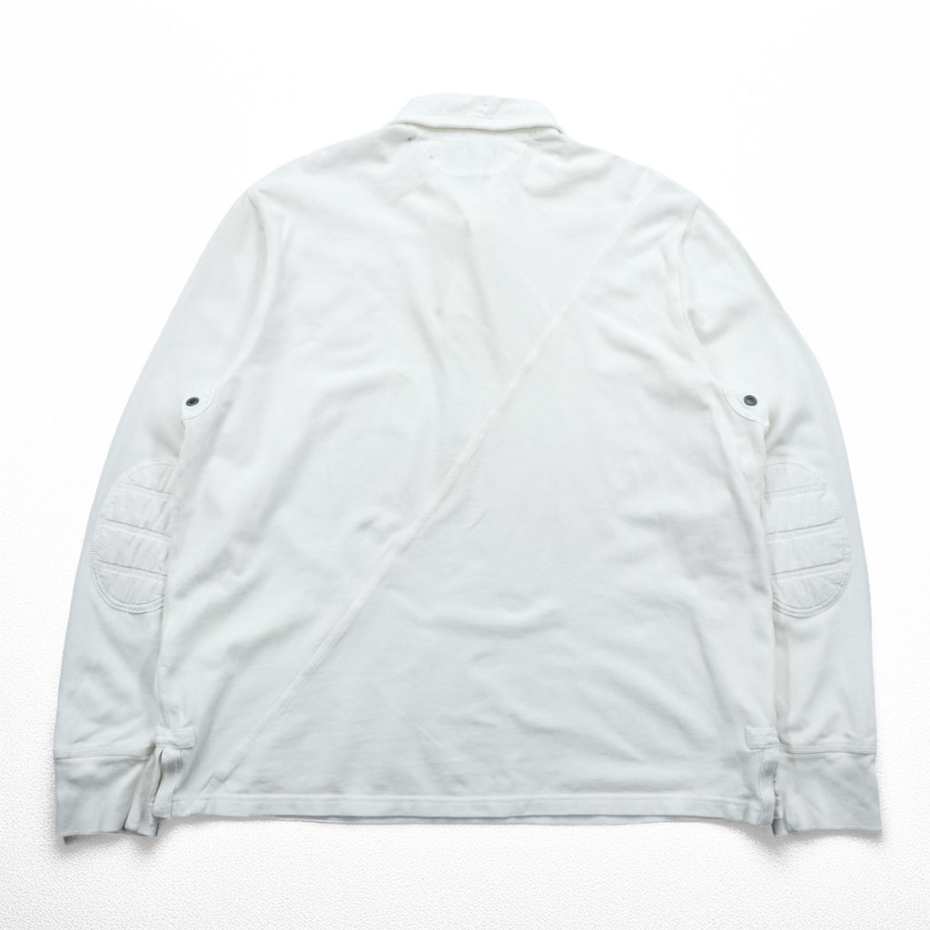 Polo Ralph Lauren 90年代 ビッグポニー ラガーシャツ 長袖 ポロ XL ホワイト エルボーパッチ CUSTOM FIT 鹿の子