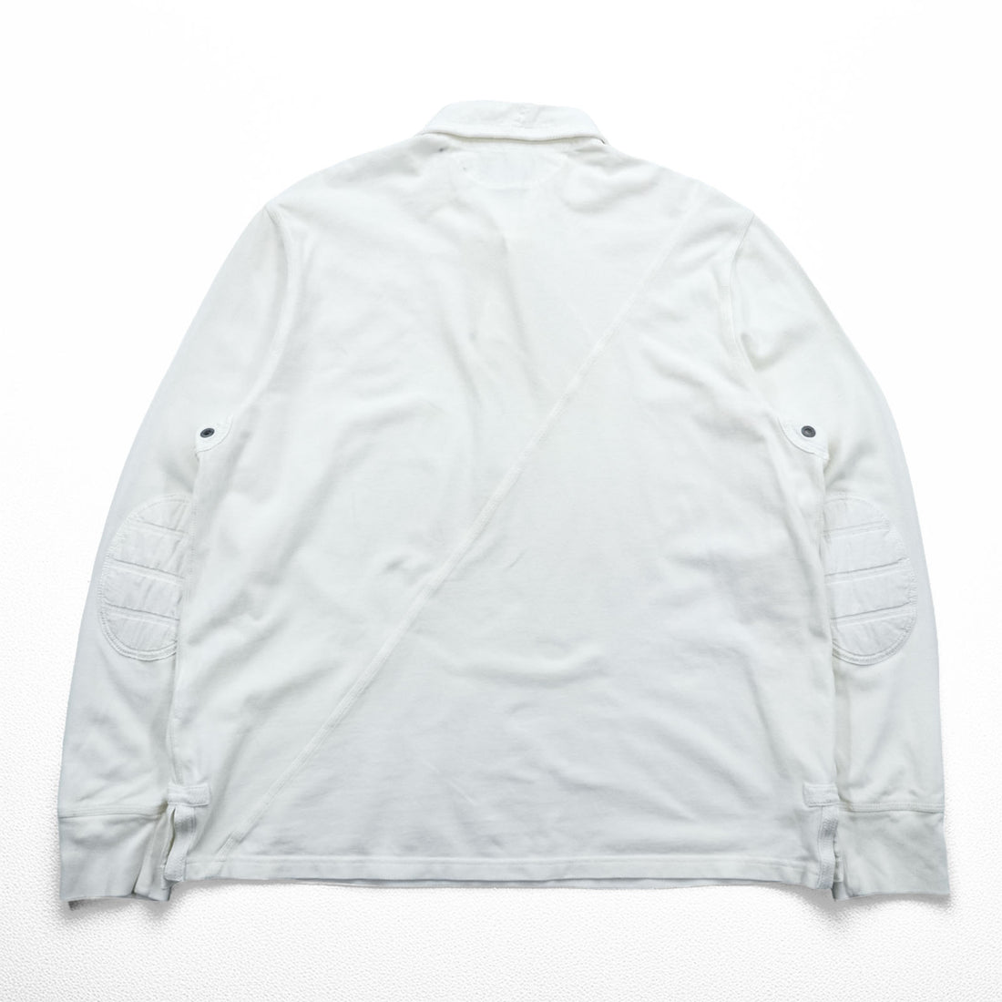 Polo Ralph Lauren 90年代 ビッグポニー ラガーシャツ 長袖 ポロ XL ホワイト エルボーパッチ CUSTOM FIT 鹿の子