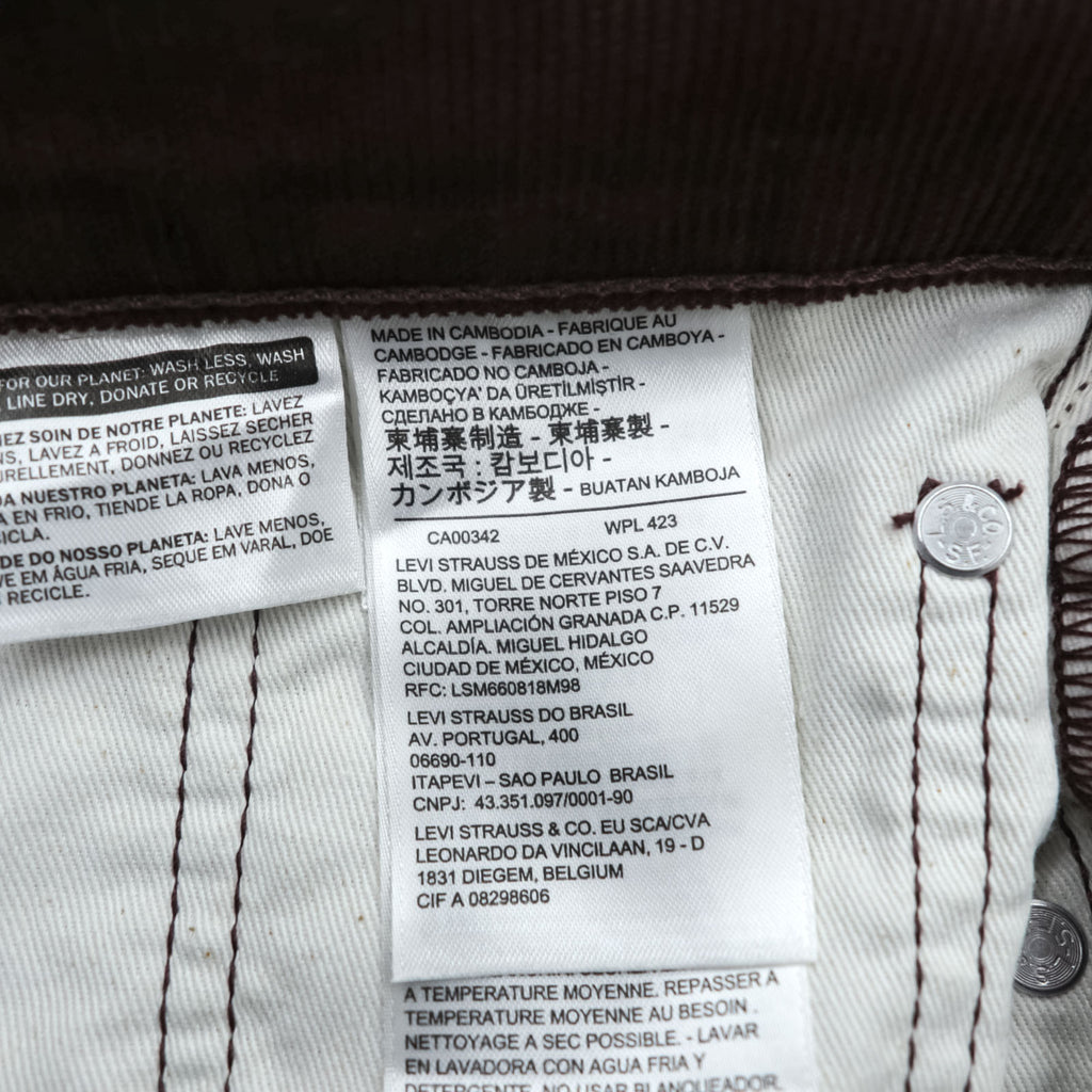 Levi's 505 ビッグE ストレート コーデュロイパンツ L ボルドー ストレッチ レザーパッチ PREMIUM 00505-2398