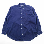 Ralph Lauren 90年代 ボタンダウンシャツ 長袖 コットンシャツ XL ネイビー スモールポニー 刺繍 ロゴ ビッグサイズ