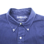 Ralph Lauren 90年代 ボタンダウンシャツ 長袖 コットンシャツ XL ネイビー スモールポニー 刺繍 ロゴ ビッグサイズ