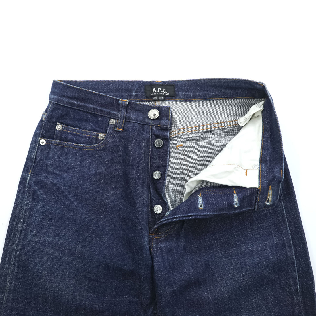 A.P.C. Made in Japan Selvedge Denim Jeans 28 LONG Indigo Blue Dark Blue