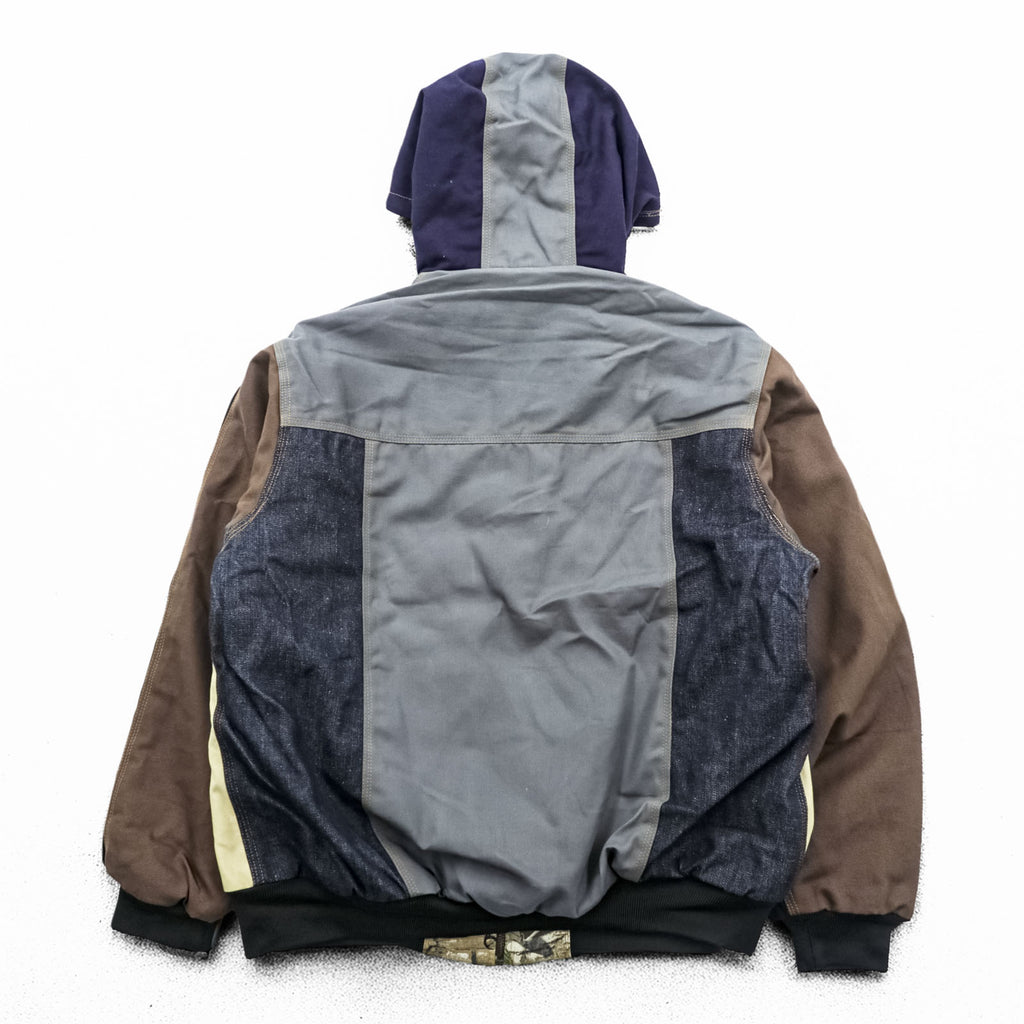carhartt リメイク 再構築 カラーブロック ダック アクティブジャケット パーカー L マルチカラー クレイジーパターン