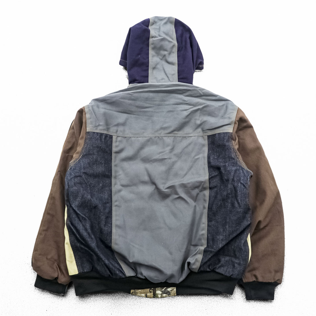 carhartt リメイク 再構築 カラーブロック ダック アクティブジャケット パーカー L マルチカラー クレイジーパターン