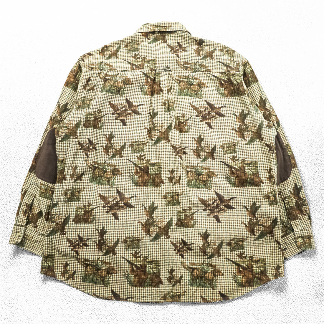 Woolrich エルボーパッチ 総柄 ハンティングシャツ XL ベージュ BUCKSKIN HUNTER WITH DOG 千鳥格子 カモ 6417