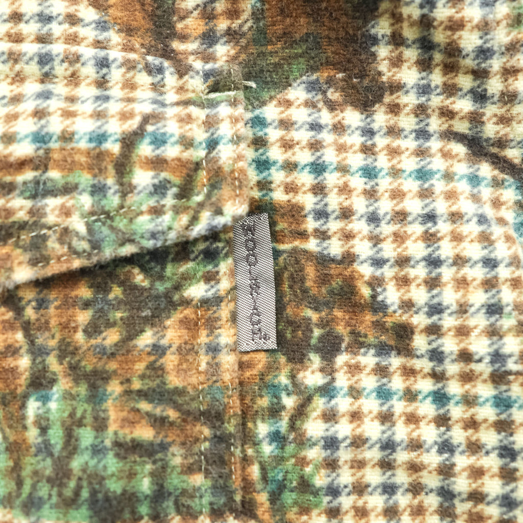 Woolrich エルボーパッチ 総柄 ハンティングシャツ XL ベージュ BUCKSKIN HUNTER WITH DOG 千鳥格子 カモ 6417