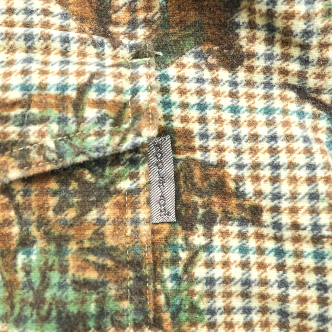Woolrich エルボーパッチ 総柄 ハンティングシャツ XL ベージュ BUCKSKIN HUNTER WITH DOG 千鳥格子 カモ 6417