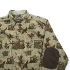 Woolrich エルボーパッチ 総柄 ハンティングシャツ XL ベージュ BUCKSKIN HUNTER WITH DOG 千鳥格子 カモ 6417