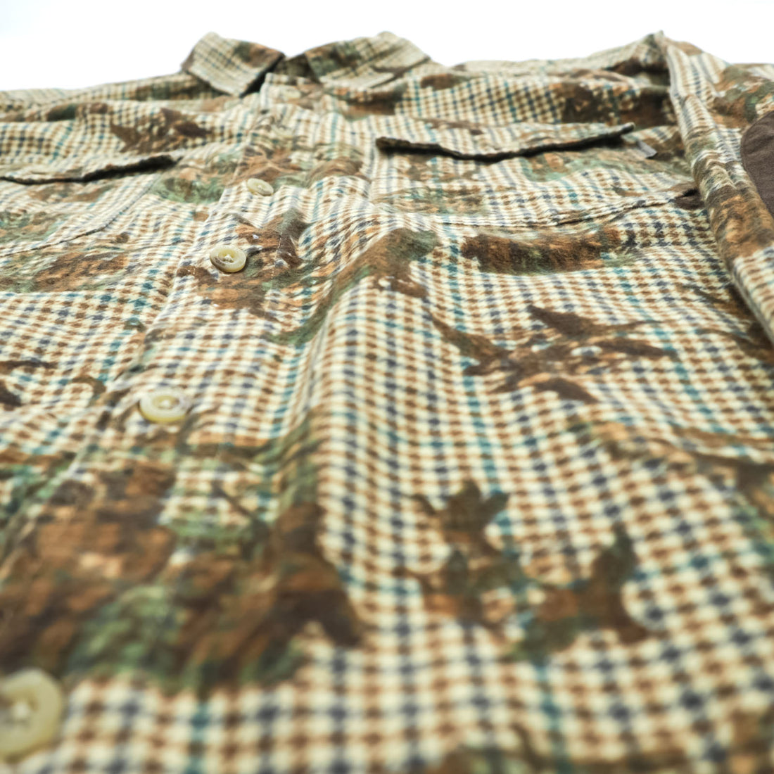 Woolrich エルボーパッチ 総柄 ハンティングシャツ XL ベージュ BUCKSKIN HUNTER WITH DOG 千鳥格子 カモ 6417
