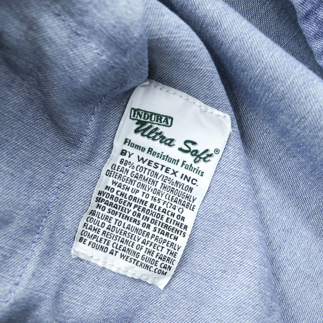 carhartt 90年代 シャンブレー ワークシャツ L ブルー ボタンダウン Flame Resistant 難燃 FRS293 CBL