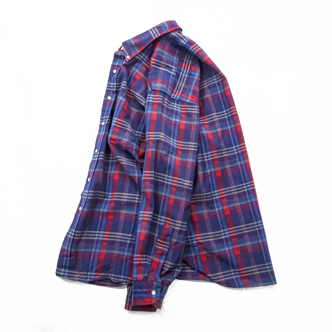 PENDLETON ボタンダウン フランネルシャツ 長袖 ウールシャツ L ネイビー チェック 胸ポケット PURE VIRGIN WOOL