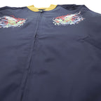 Sears Sukajan Souvenir Jacket M Navy PERMA-PREST Dragon Sakura JAPAN Japanese Pattern Embroidery UNION MADE