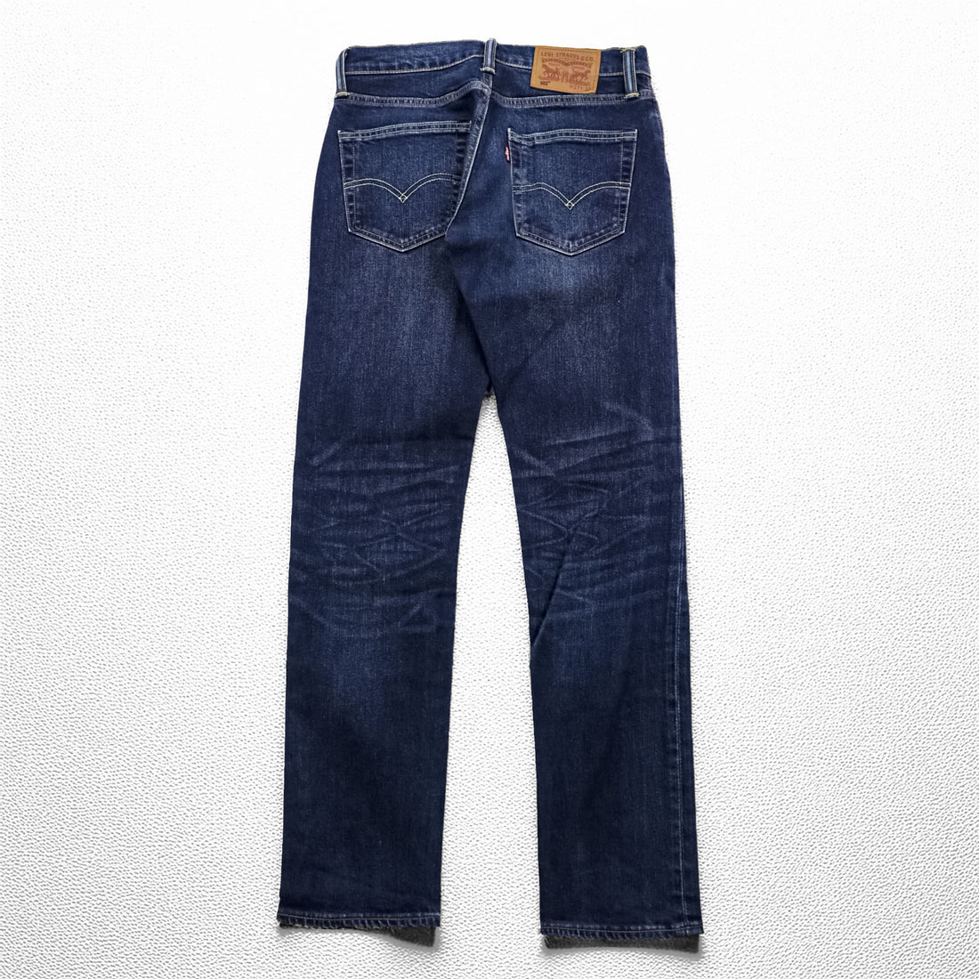 Levi Strauss 502 Tapered Denim Pants Jeans, Size S, Blue, Stretch, Leather Patch, 29507-0065