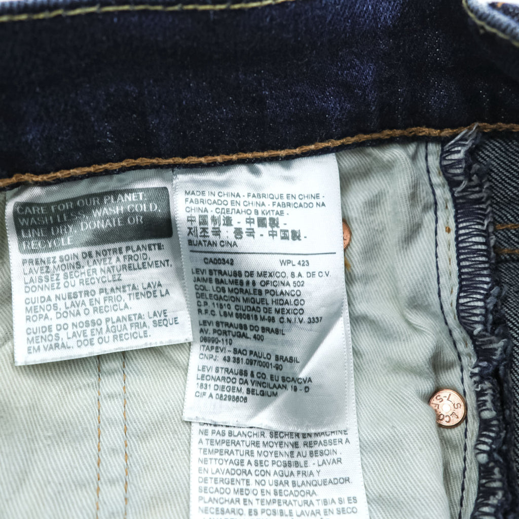 Levi Strauss 502 Tapered Denim Pants Jeans, Size S, Blue, Stretch, Leather Patch, 29507-0065