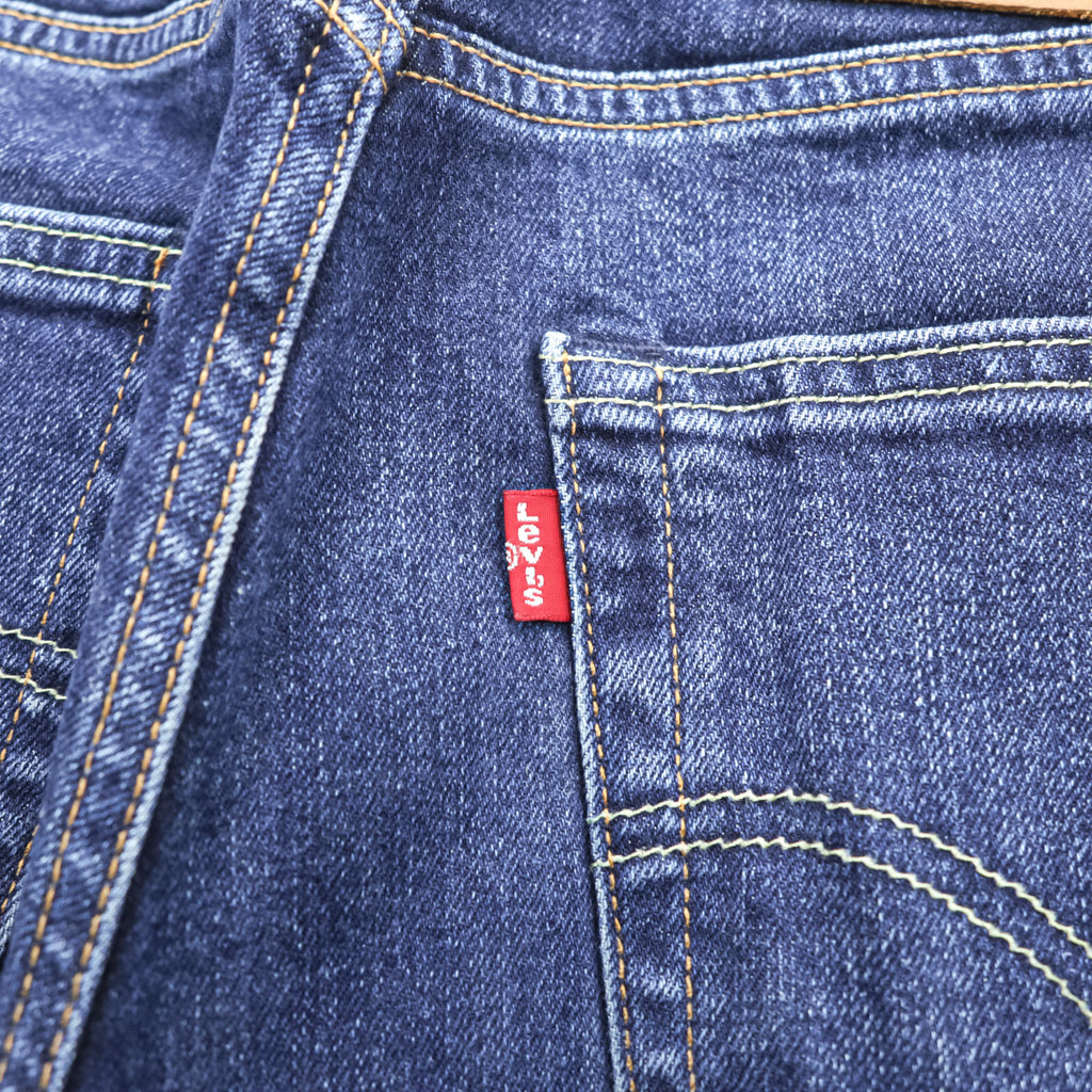 Levi Strauss 502 Tapered Denim Pants Jeans, Size S, Blue, Stretch, Leather Patch, 29507-0065