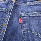 Levi Strauss 502 Tapered Denim Pants Jeans, Size S, Blue, Stretch, Leather Patch, 29507-0065