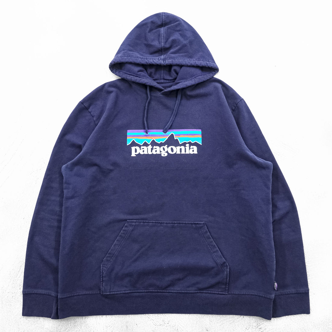 Patagonia P-6ロゴ アップライザル フーディ パーカー 2XL ネイビー カンガルーポケット 39539