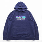 Patagonia P-6ロゴ アップライザル フーディ パーカー 2XL ネイビー カンガルーポケット 39539