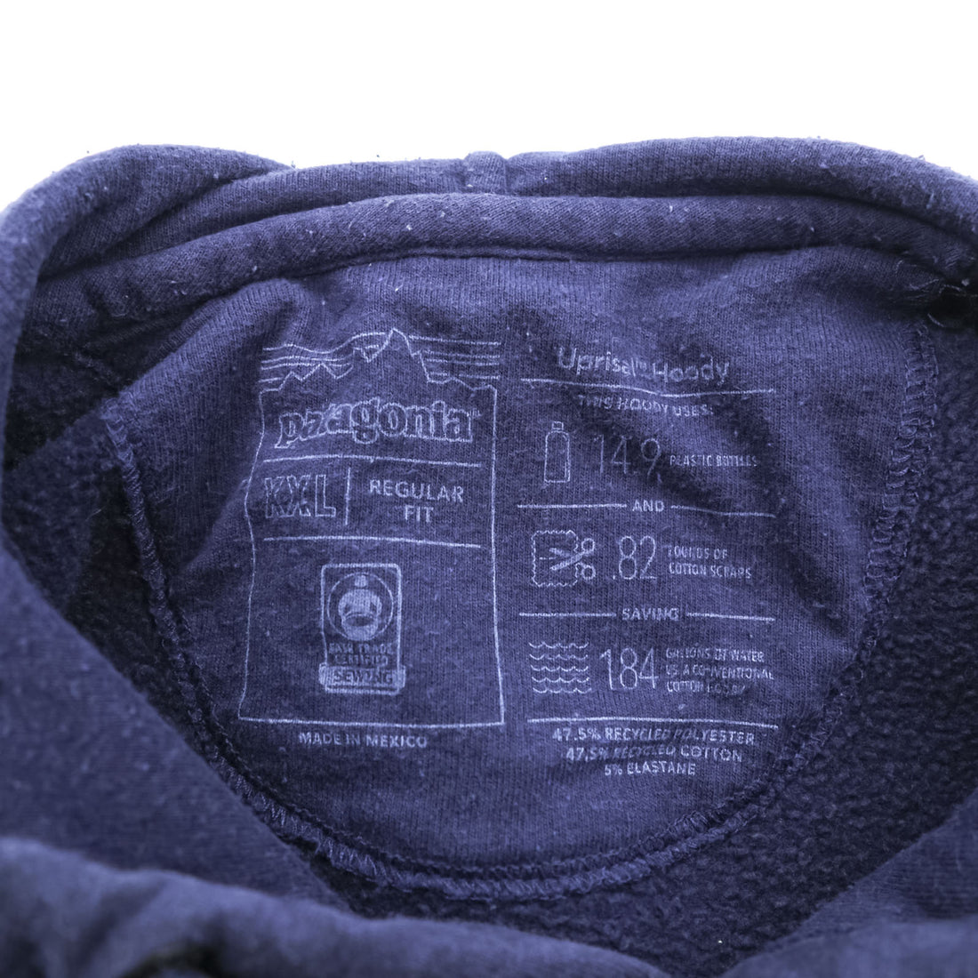 Patagonia P-6ロゴ アップライザル フーディ パーカー 2XL ネイビー カンガルーポケット 39539
