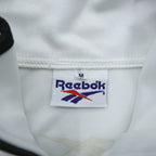 Reebok 90年代 日本製 トラックジャケット ジャージ M ホワイト ブラック スタンドカラー ベクターロゴ 刺繍