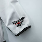 Reebok 90年代 日本製 トラックジャケット ジャージ M ホワイト ブラック スタンドカラー ベクターロゴ 刺繍