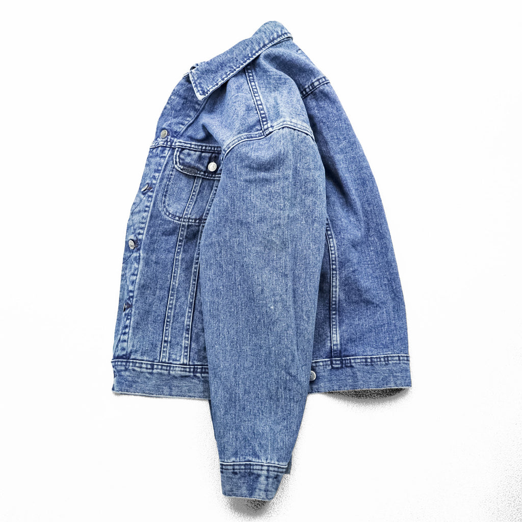 90s Vintage Lee Denim Jacket Light Blue Made in USA 220-6828 4 Pocket Trucker M Regular