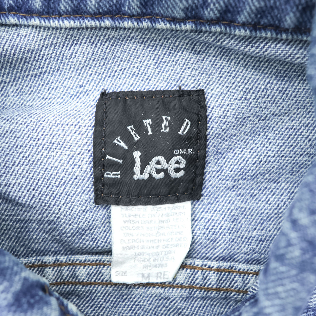 90s Vintage Lee Denim Jacket Light Blue Made in USA 220-6828 4 Pocket Trucker M Regular