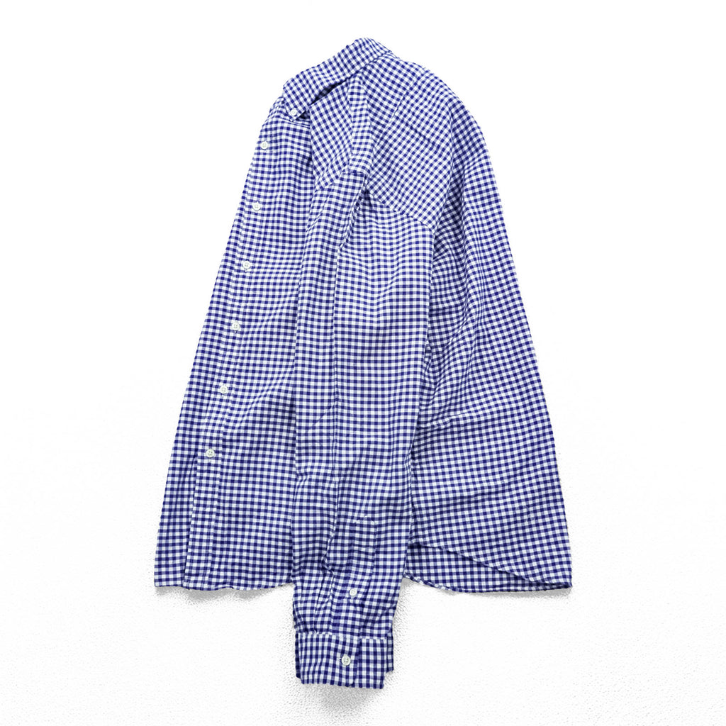 Ralph Lauren Gingham Checked Button-Down Shirt, Size L, White/Blue, Small Pony Embroidery, Slim Fit, Unused