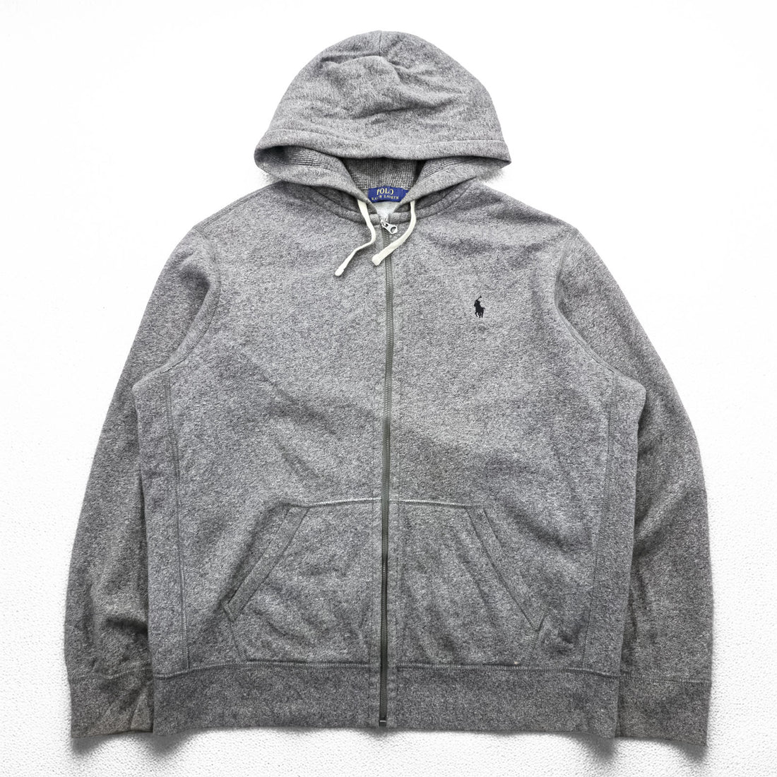 Polo Ralph Lauren Reverse Weave Zip Up Hoodie XL and up, Grey, Small Pony Embroidery