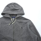 Polo Ralph Lauren リバースウィーブ ジップパーカー XL グレー フロントポケット スモールポニー刺繍
