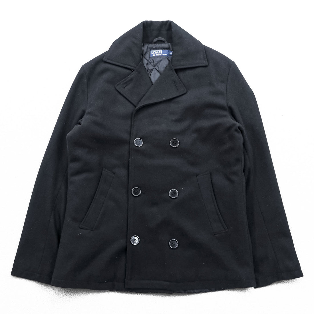 Polo Ralph Lauren 90年代 ピーコート XL ブラック メルトン ウール キルティングライナー