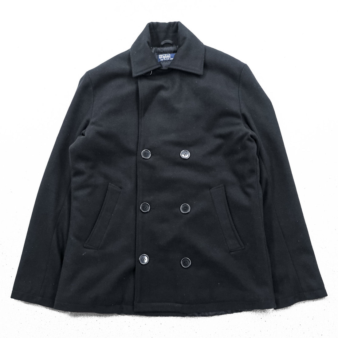 Polo Ralph Lauren 90年代 ピーコート XL ブラック メルトン ウール キルティングライナー