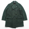 Vintage Gloverall London Double Breasted Wool Peacoat Dark Green Plaid Lining Made in England Men’s L