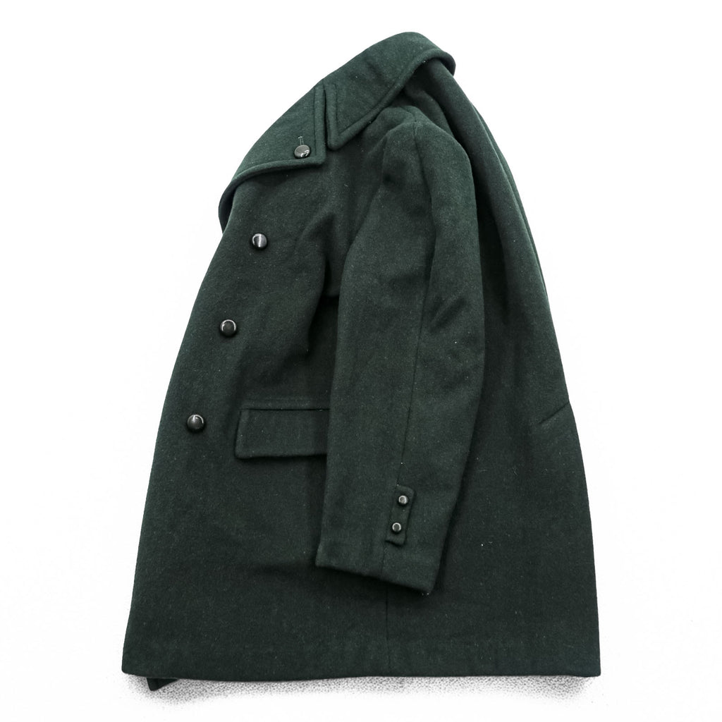 Vintage Gloverall London Double Breasted Wool Peacoat Dark Green Plaid Lining Made in England Men’s L