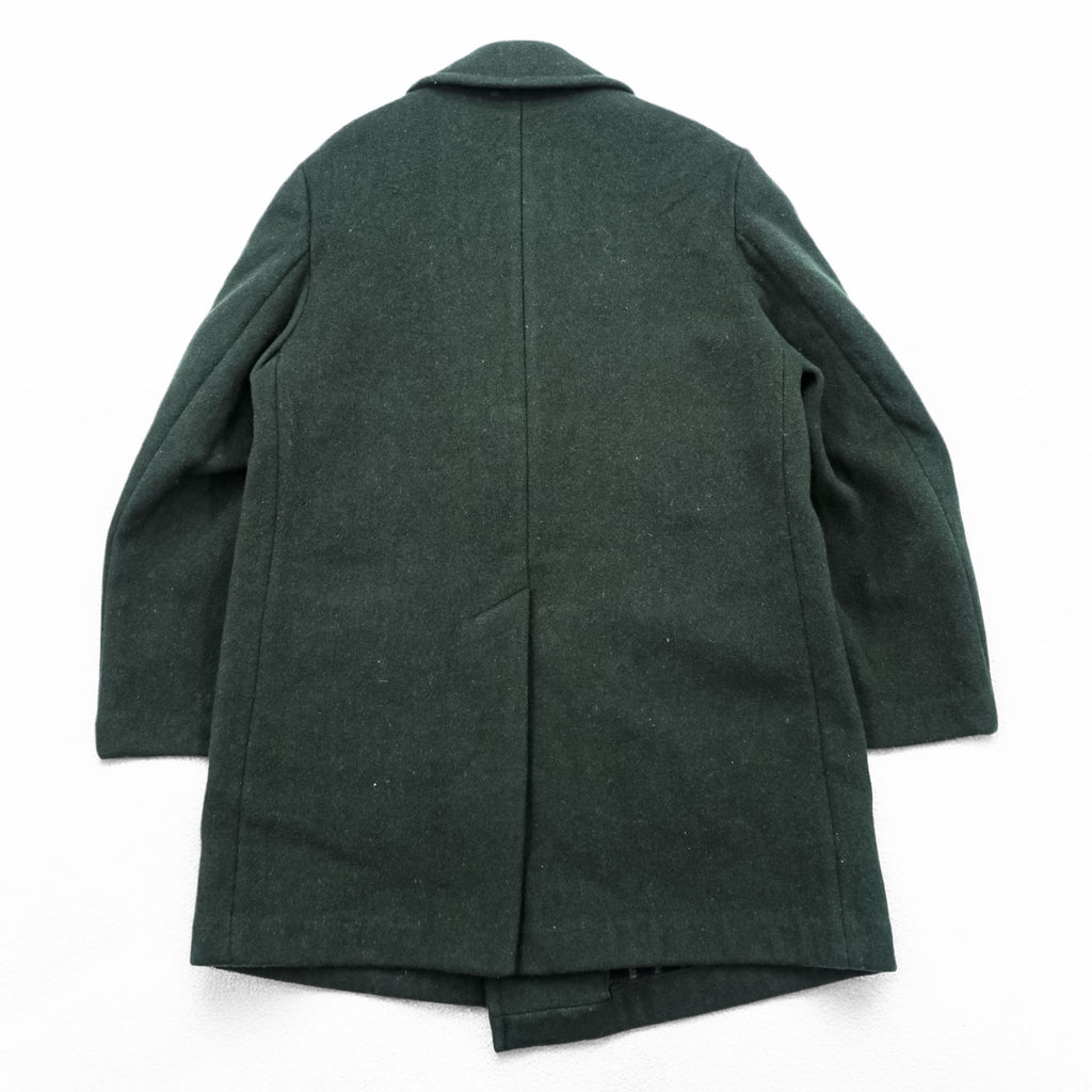 Vintage Gloverall London Double Breasted Wool Peacoat Dark Green Plaid Lining Made in England Men’s L