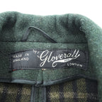 Vintage Gloverall London Double Breasted Wool Peacoat Dark Green Plaid Lining Made in England Men’s L