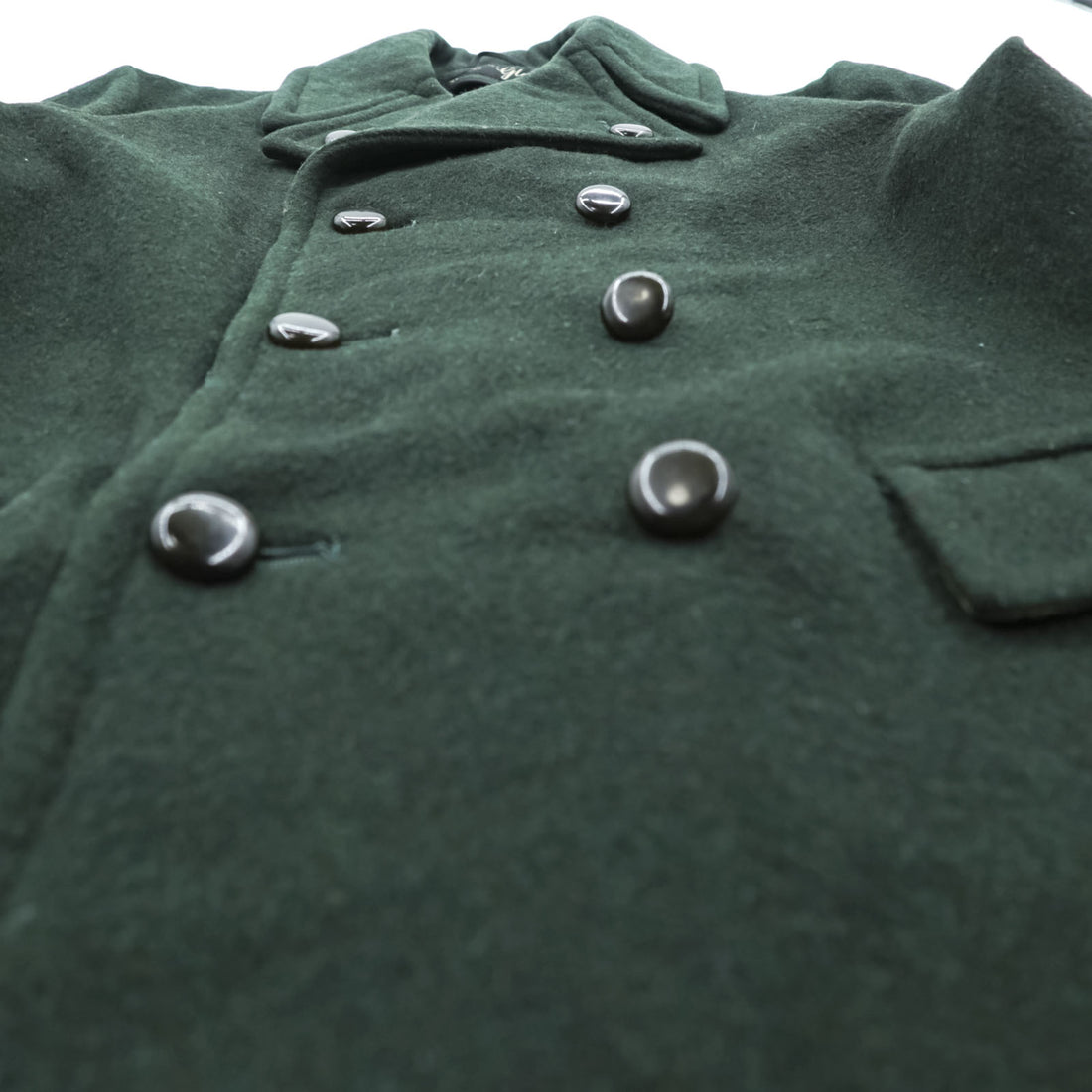 Vintage Gloverall London Double Breasted Wool Peacoat Dark Green Plaid Lining Made in England Men’s L