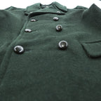 Vintage Gloverall London Double Breasted Wool Peacoat Dark Green Plaid Lining Made in England Men’s L