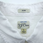 J.CREW リネンシャツ IRISH LINEN ボタンダウンシャツ L ホワイト 麻 100% 胸ポケット SLIM FIT 未使用品 K7899