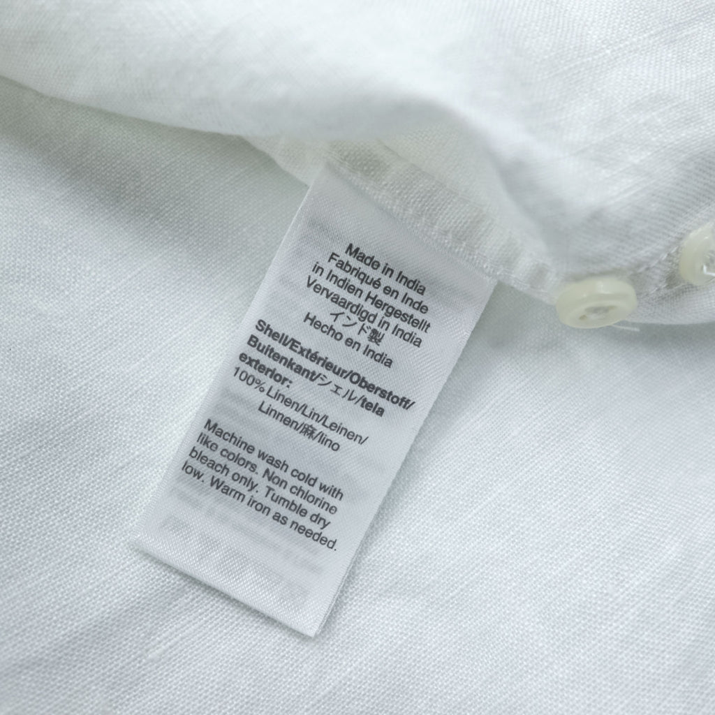 J.CREW リネンシャツ IRISH LINEN ボタンダウンシャツ L ホワイト 麻 100% 胸ポケット SLIM FIT 未使用品 K7899