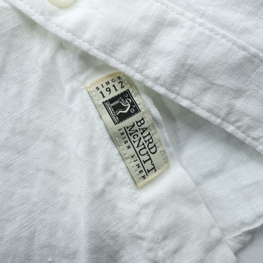 J.CREW リネンシャツ IRISH LINEN ボタンダウンシャツ L ホワイト 麻 100% 胸ポケット SLIM FIT 未使用品 K7899