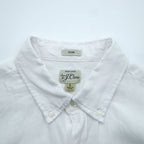 J.CREW リネンシャツ IRISH LINEN ボタンダウンシャツ L ホワイト 麻 100% 胸ポケット SLIM FIT 未使用品 K7899