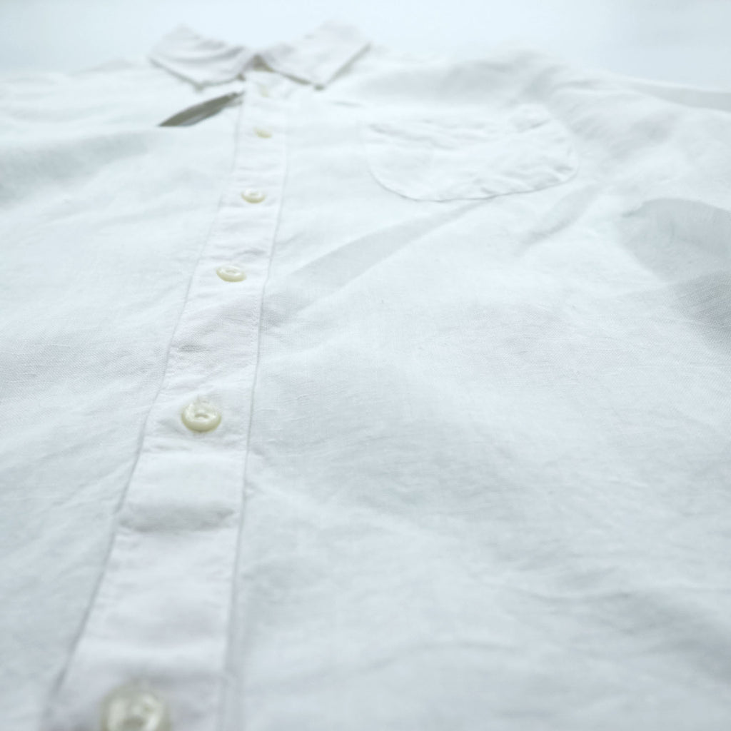 J.CREW リネンシャツ IRISH LINEN ボタンダウンシャツ L ホワイト 麻 100% 胸ポケット SLIM FIT 未使用品 K7899
