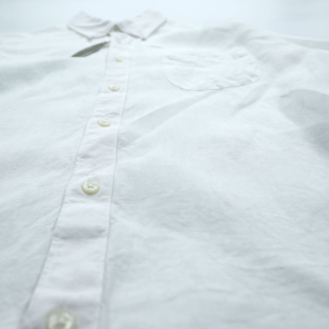 J.CREW リネンシャツ IRISH LINEN ボタンダウンシャツ L ホワイト 麻 100% 胸ポケット SLIM FIT 未使用品 K7899