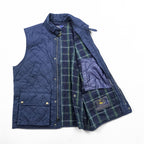 Polo Ralph Lauren キルティングベスト L ネイビー 中綿 TALONジップ 裏地タータンチェック チンストラップ